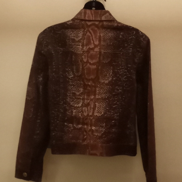 π HOST PICK!! V Cristina Twill Bronze Snake Print Bling πJacket - Picture 9 of 12
